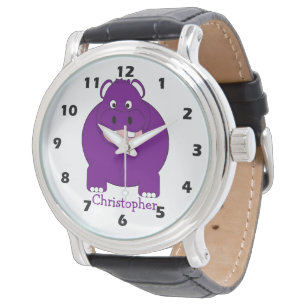 Hippopotamus Design Personalised Watch