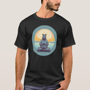 Hippopotamus Doing Yoga Women s Cute Hippo Zoo Ani T-Shirt