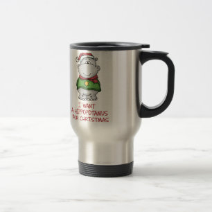 Hippopotamus for Christmas - Cute Hippo Design Travel Mug