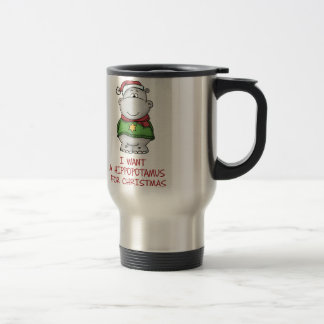 Hippopotamus for Christmas - Cute Hippo Design Travel Mug
