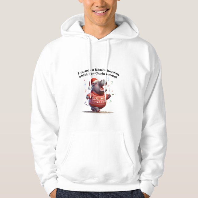 Hippopotamus for Christmas Spoof Hoodie (Front)