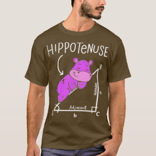 Hippopotamus Geometry Funny Math Lover Hypotenuse  T-Shirt
