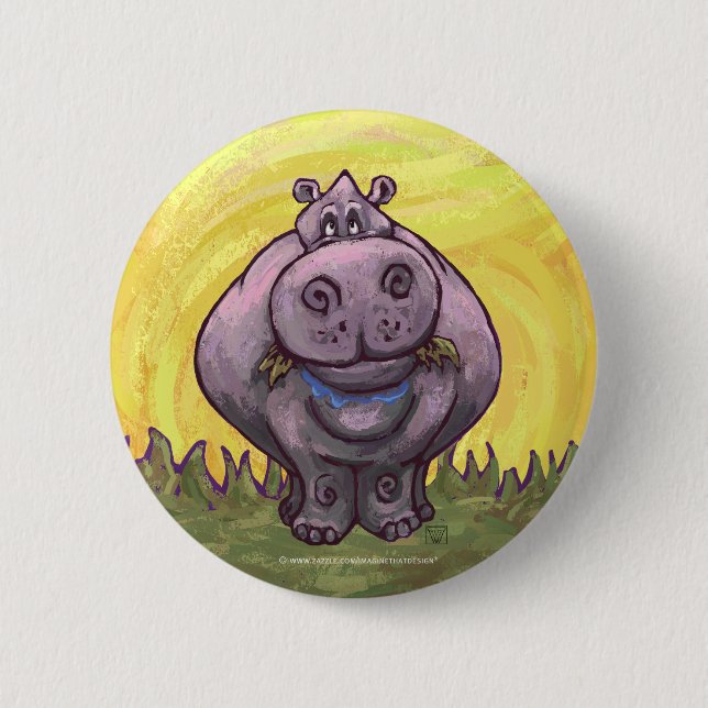 Hippopotamus Gifts & Accessories 6 Cm Round Badge (Front)