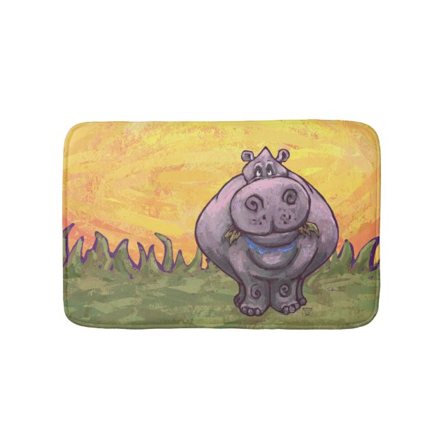 Hippopotamus Gifts & Accessories Bath Mat (Front)