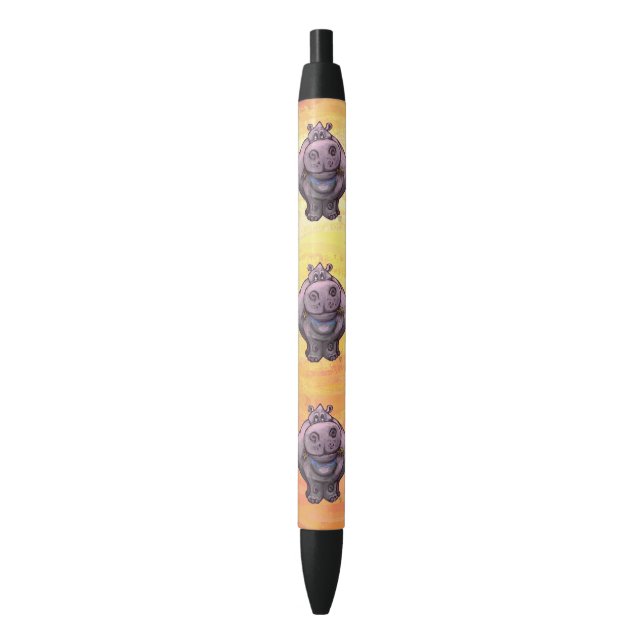 Hippopotamus Gifts & Accessories Black Ink Pen (Front Vertical)