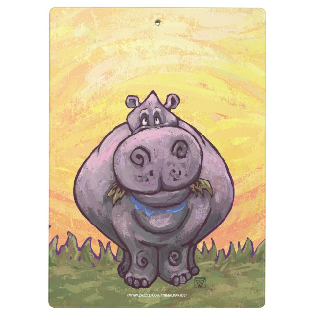 Hippopotamus Gifts & Accessories Clipboard (Back)