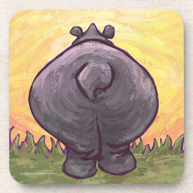 Hippopotamus Gifts & Accessories Coaster (Front)