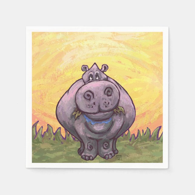 Hippopotamus Gifts & Accessories Napkin (Front)