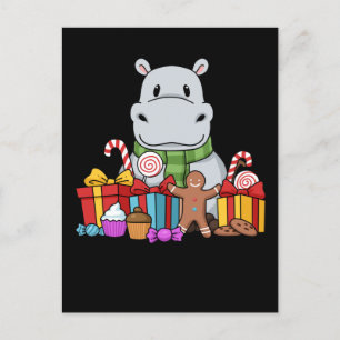 Hippopotamus Gifts Kids Christmas Hippo Postcard