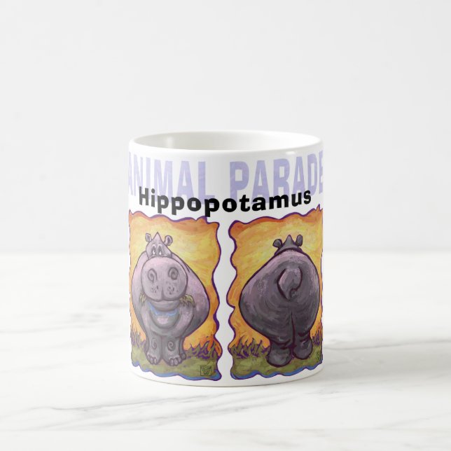 Hippopotamus Heads and Tails Coffee Mug (Center)