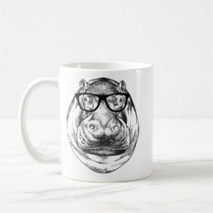 Hippopotamus Hippo Nerdy Glasses Hippopotamus 78 H Coffee Mug