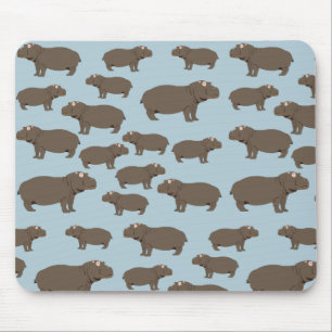 Hippopotamus Hippo Pattern Mouse Mat