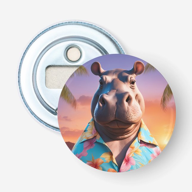 Hippopotamus Holiday Bottle Opener (Front)