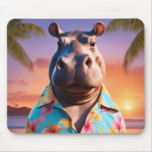 Hippopotamus Holiday Mouse Mat