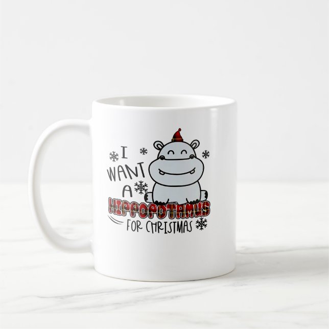 Hippopotamus I Want A Hippopotamus For Christmas F Coffee Mug (Left)