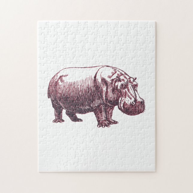 Hippopotamus Jigsaw Puzzle (Vertical)