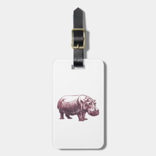 Hippopotamus Luggage Tag