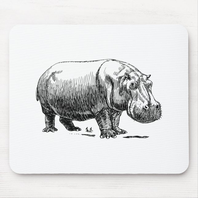 Hippopotamus Mouse Mat (Front)