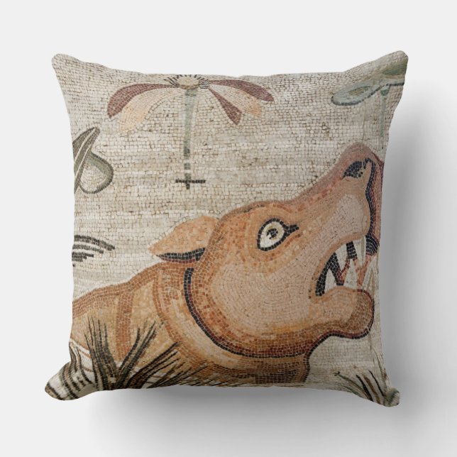 Hippopotamus, Nile mosaic, House of the Faun Cushion (Front)
