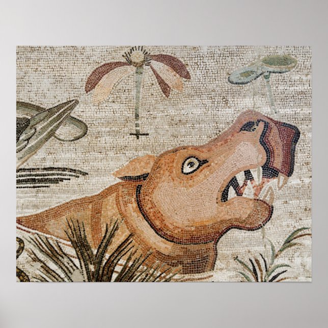 Hippopotamus, Nile mosaic, House of the Faun Poster (Front)