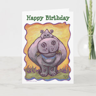 Hippopotamus Party Centre Card