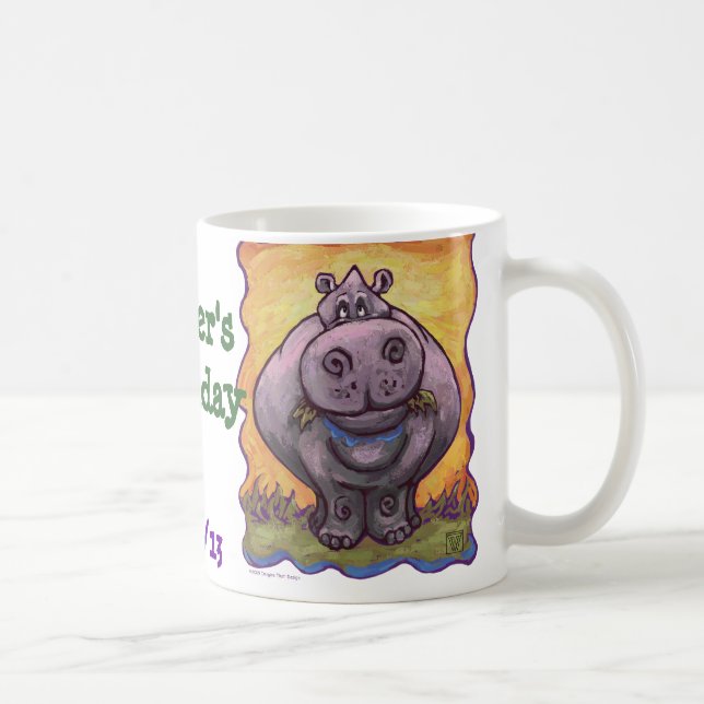 Hippopotamus Party Centre Coffee Mug (Right)