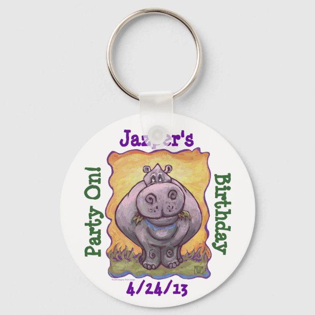Hippopotamus Party Centre Key Ring (Front)