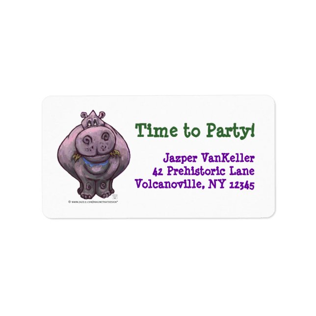 Hippopotamus Party Centre Label (Front)