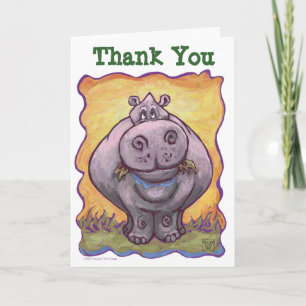 Hippopotamus Party Centre Thank You Card