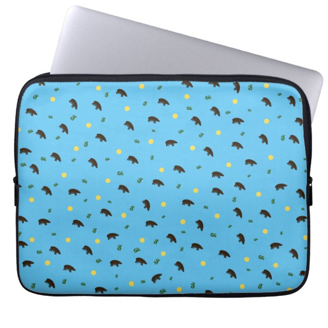 Hippopotamus pattern laptop sleeve (Front)
