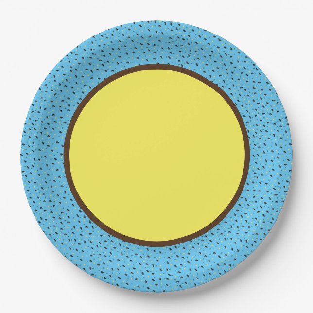 Hippopotamus pattern paper plate (Front)