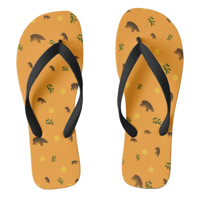 Hippopotamus patterned flip flops (Footbed)