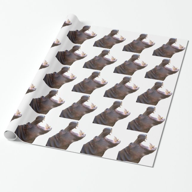 Hippopotamus products wrapping paper (Unrolled)