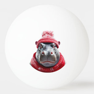 Hippopotamus Scarf and Beany Ping Pong Ball