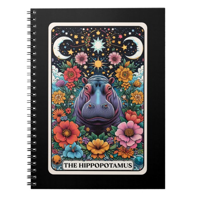 Hippopotamus Spirit Tarot Card Notebook (Front)