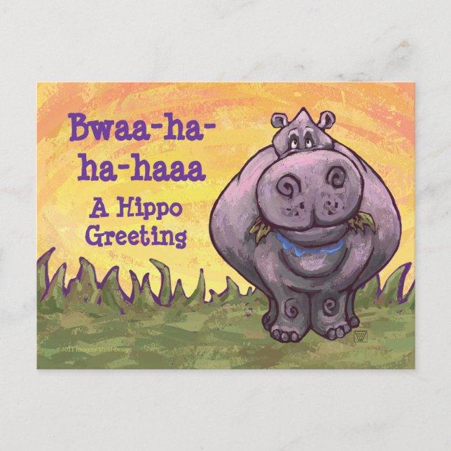 Hippopotamus Stationery Postcard (Front)