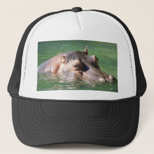 Hippopotamus Swimming On The Surface Trucker Hat