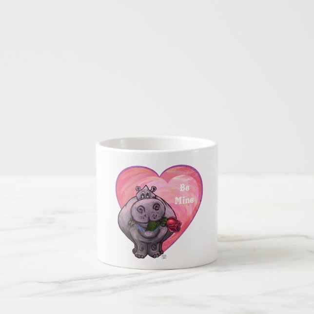 Hippopotamus Valentine's Day Espresso Cup (Front)