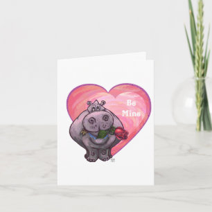 Hippopotamus Valentine's Day Holiday Card