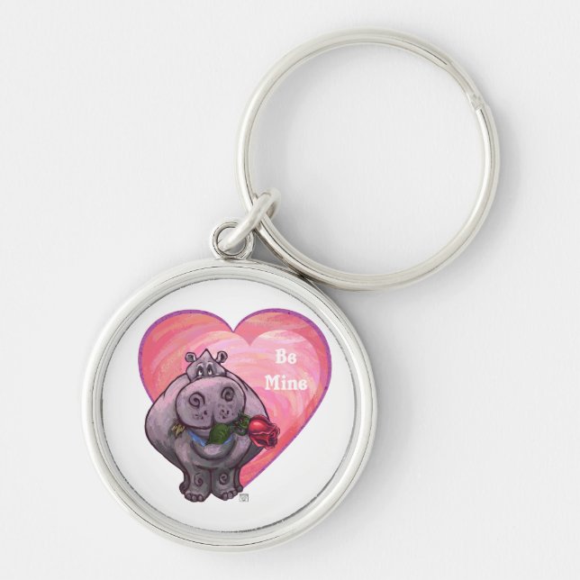 Hippopotamus Valentine's Day Key Ring (Front)