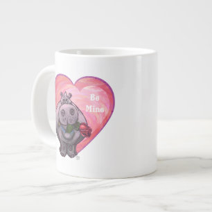 Hippopotamus Valentine's Day Large Coffee Mug