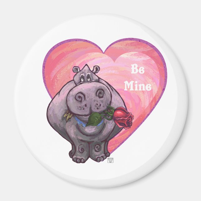 Hippopotamus Valentine's Day Magnet (Front)
