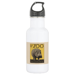 Hippopotamus vintage hippo zoo poster wpa 532 ml water bottle
