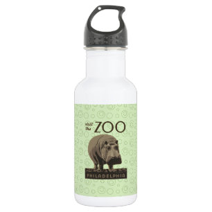 Hippopotamus vintage hippo zoo poster wpa 532 ml water bottle