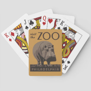 Hippopotamus vintage hippo zoo poster wpa  playing cards