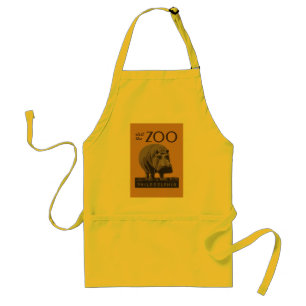 Hippopotamus Vintage WPA Zoo Poster Philadelphia Standard Apron