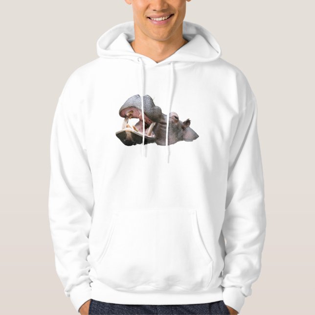 Hippopotamus White Men's Hoodies (Front)