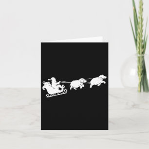 Hippopotamus Xmas Santa Sleigh Hippos Christmas Bo Card