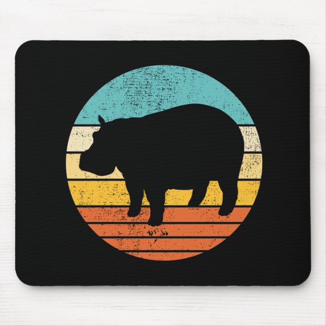 Hippopotomas Retro Sun Mouse Mat (Front)