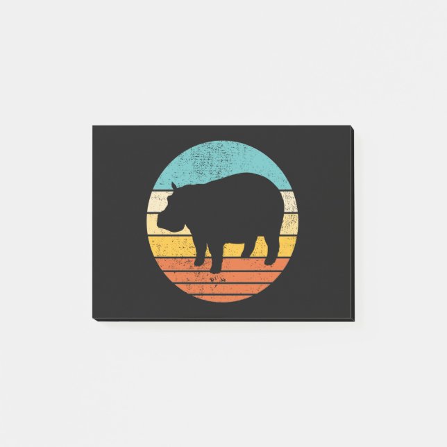 Hippopotomas Retro Sun Post-it Notes (Front)